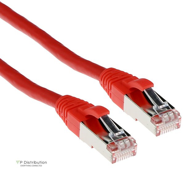 ACT Red 0.5 meter SFTP CAT6A patch cable snagless with RJ45 connectors