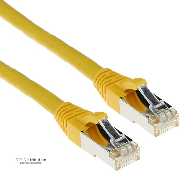 ACT Yellow 2 meter SFTP CAT6A patch cable snagless with RJ45 connectors