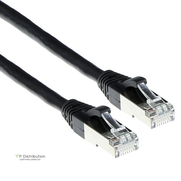 ACT Black 0.5 meter SFTP CAT6A patch cable snagless with RJ45 connectors