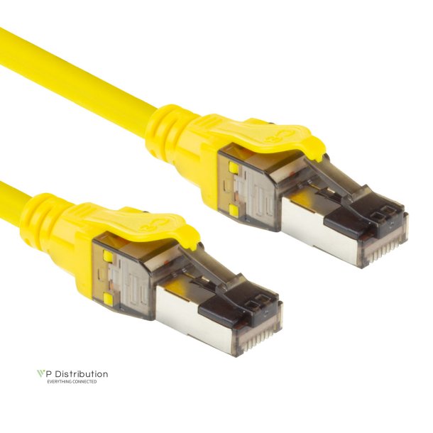 ACT Yellow 1.5 meter SFTP CAT8 patch cable snagless with RJ45 connectors