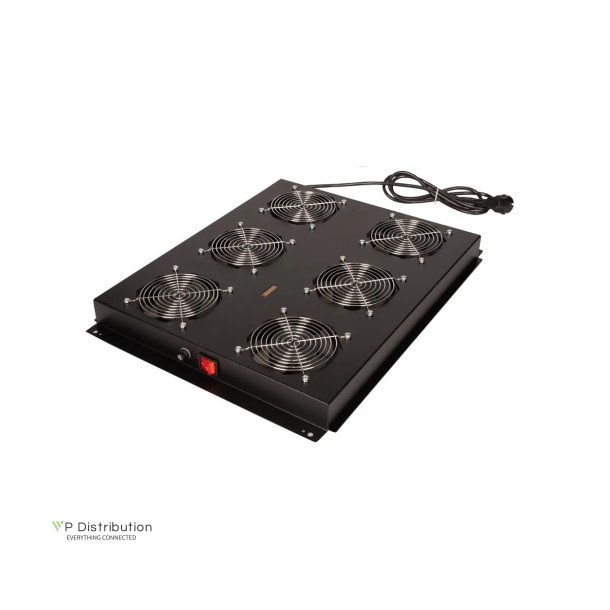 ROLINE 19" Fan unit with 6 fans ON/OFF  for server rack black