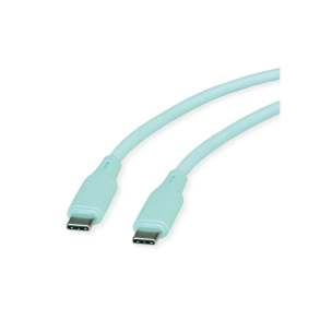 ROLINE USB 2.0 Silicon Cable, C-C, M/M, 60W, 1m, GREEN