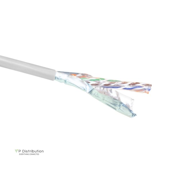 ACT Cat 6A F/UTP solid installation cable, PVC, CPR euroclass ECA, 24 AWG, grey 305 meter