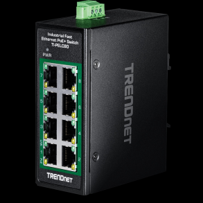 Trendnet 8-Port Industrial Fast Etherne PoE+ DIN-Rail Mini Switch