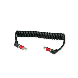 ROLINE USB2.0 Charging Cable, Spiral, C-C, M/M, 60W, 1.5m