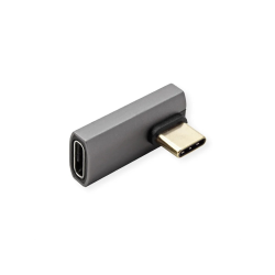 ROLINE USB4 40G Type C M ANGLE/F Adapter, Silver Grey ALU.