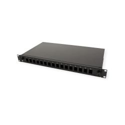 ROLINE 19" 1U FO Patchpanel+ Front 16x Port, for Keystones