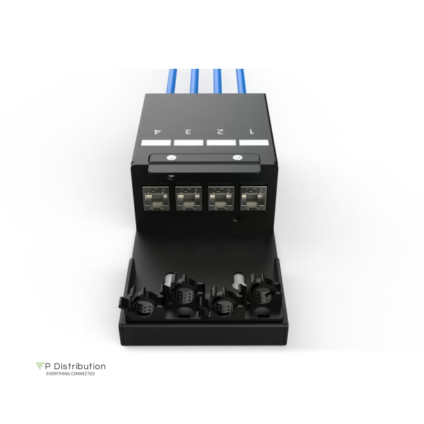 Consolidation Point Box, 4 ports Keystone modules with smart cable manager