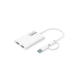 ROLINE USB-C/A to Dual HDMI DisplayLink Adapter, 4K60