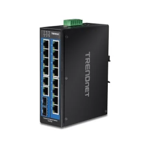 Trendnet 16-Port Hardened Industrial Gigabit DIN-Rail Switch