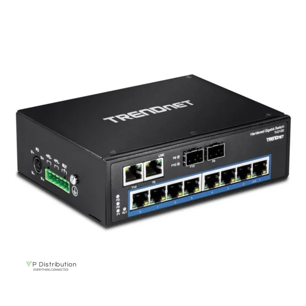Trendnet 10-Port Hardened Industrial Gigabit DIN-Rail Switch