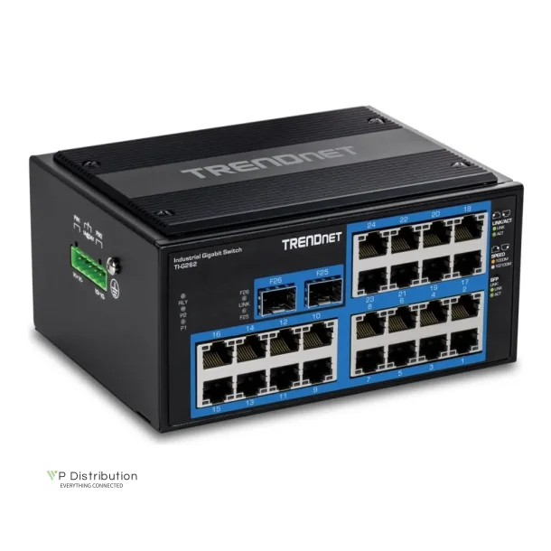 Trendnet 26-Port Hardened Industrial Gigabit DIN-Rail Switch