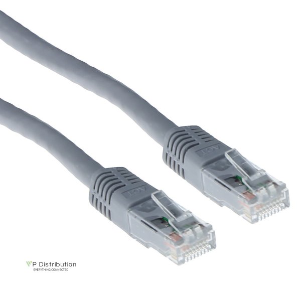 ACT Grey 0.5 meter LSZH U/UTP CAT6A patch cable with RJ45 connectors