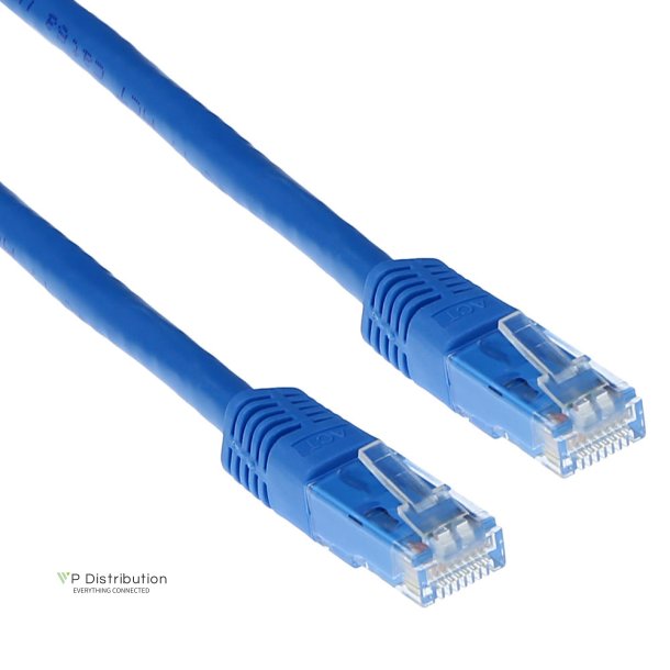 ACT Blue 0.5 meter LSZH U/UTP CAT6A patch cable with RJ45 connectors