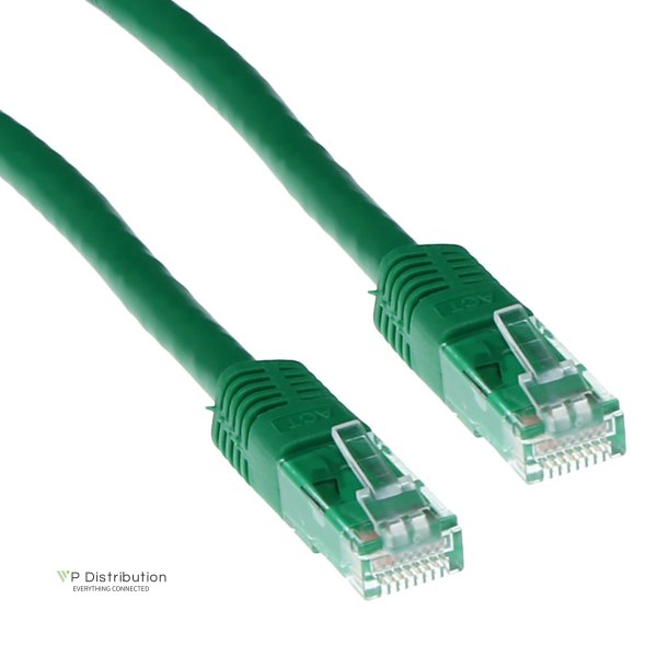 ACT Green 1 meter LSZH U/UTP CAT6A patch cable with RJ45 connectors