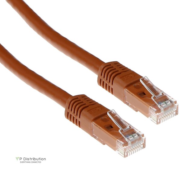 ACT Brown 0.5 meter U/UTP CAT6 patch cable with RJ45 connectors