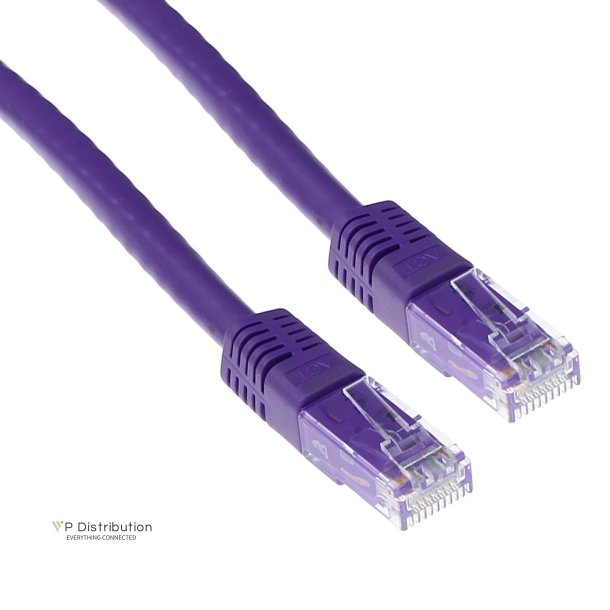 ACT Purple 0.5 meter U/UTP CAT6 patch cable with RJ45 connectors