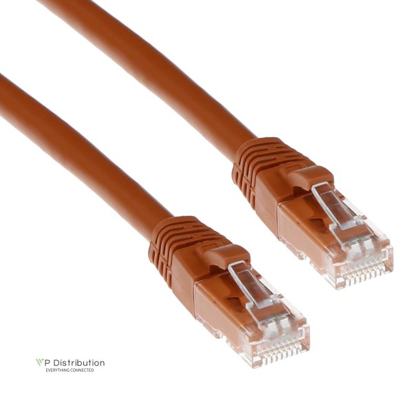 ACT Brown 0.5 meter U/UTP CAT6A patch cable snagless with RJ45 connectors