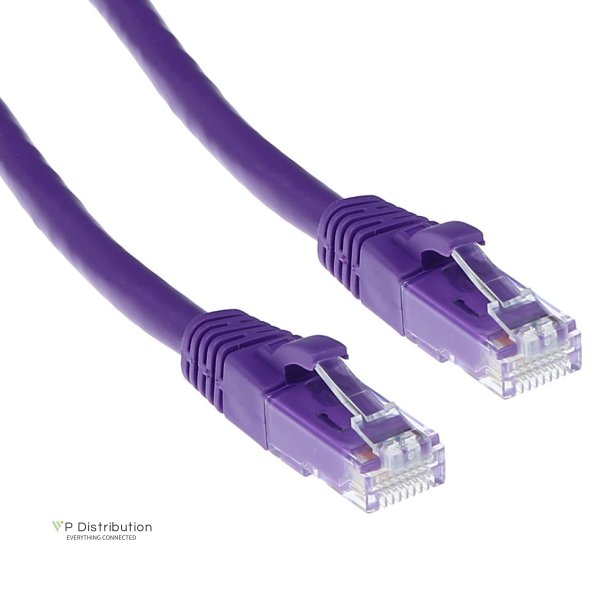 ACT Purple 5 meter U/UTP CAT6A patch cable snagless with RJ45 connectors