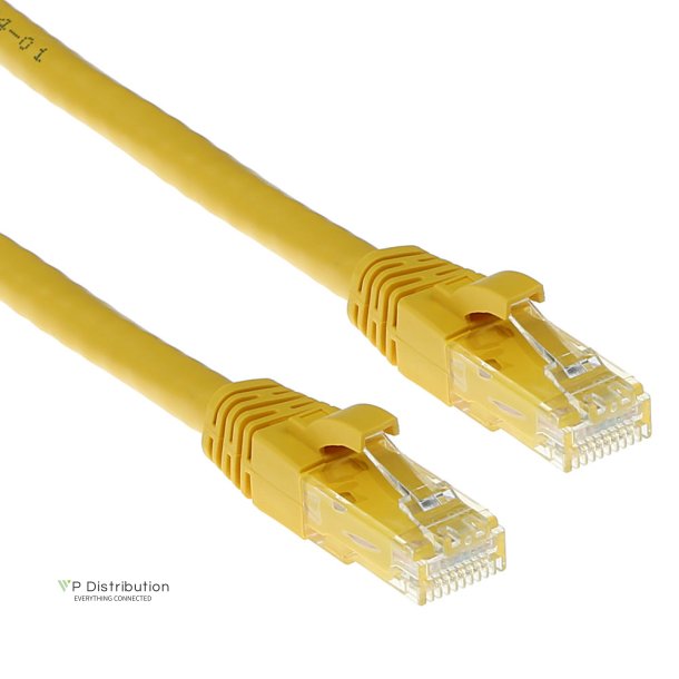 ACT Yellow 1 meter U/UTP CAT6A patch cable snagless with RJ45 connectors