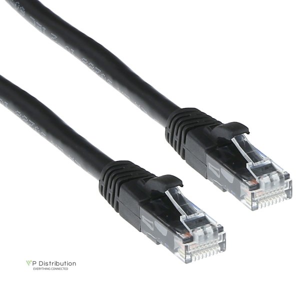 ACT Black 0.5 meter U/UTP CAT6A patch cable snagless with RJ45 connectors