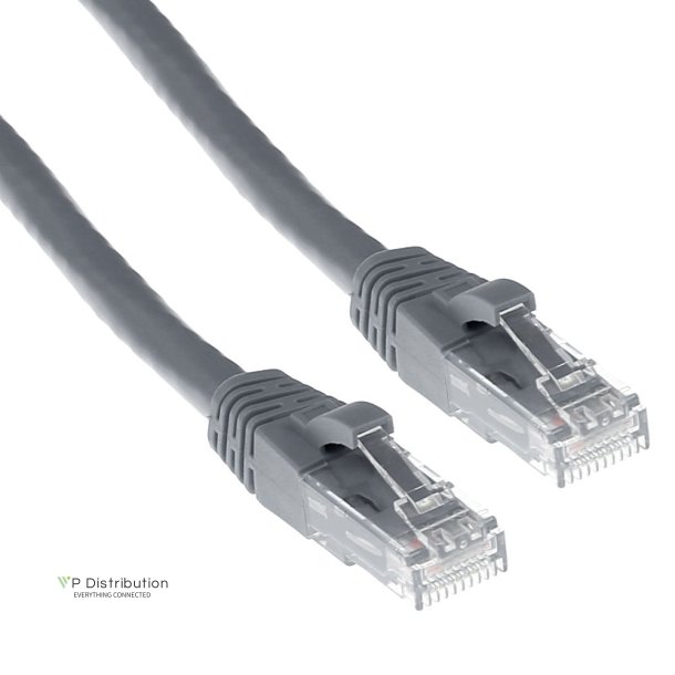 ACT Grey 0.5 meter U/UTP CAT6A patch cable snagless with RJ45 connectors