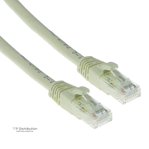 ACT Ivory 0.5 meter U/UTP CAT6A patch cable snagless with RJ45 connectors