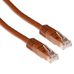 ACT Brown 20 meter U/UTP CAT6A patch cable with RJ45 connectors