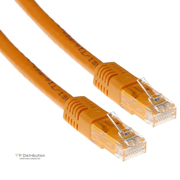 ACT Orange 2 meter U/UTP CAT5E patch cable with RJ45 connectors