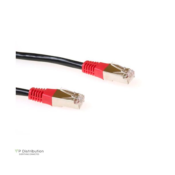 ACT Black 1 meter LSZH F/UTP CAT5E patch cable cross with RJ45 connectors