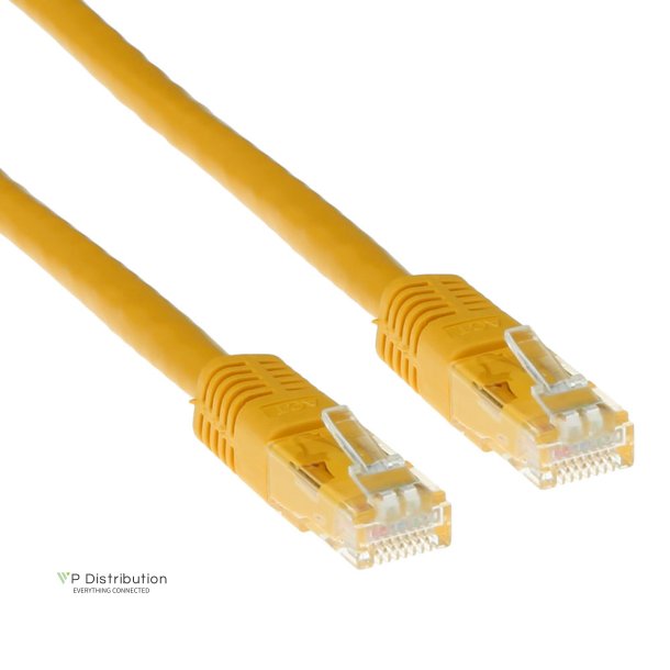 ACT Yellow 0.5 meter U/UTP CAT5E patch cable with RJ45 connectors