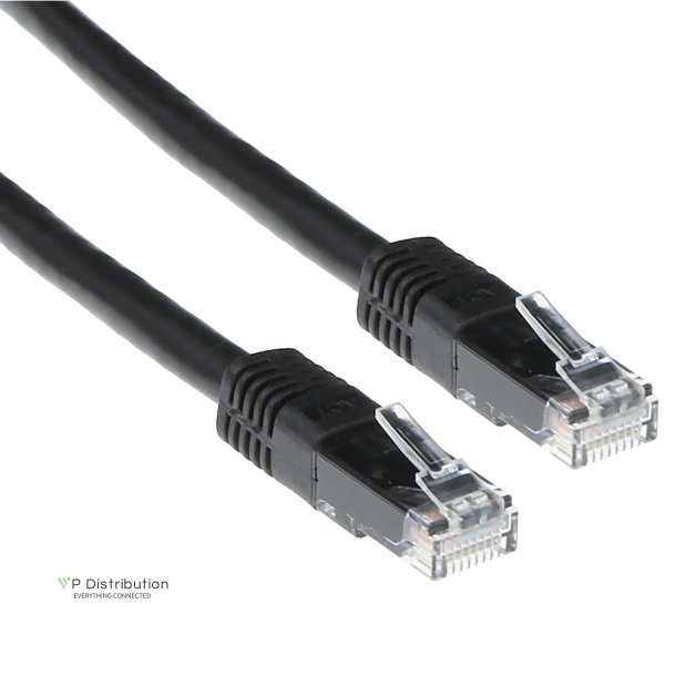 ACT Black 1 meter U/UTP CAT5E patch cable with RJ45 connectors