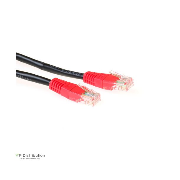 ACT Black 0.5 meter U/UTP CAT5E patch cable cross with RJ45 connectors