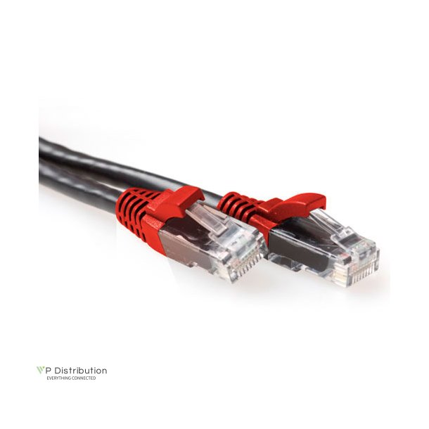 ACT Black 0.5 meter U/UTP CAT6A patch cable cross with RJ45 connectors