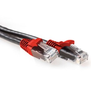 ACT Black 3 meter U/UTP CAT6A patch cable cross with RJ45 connectors