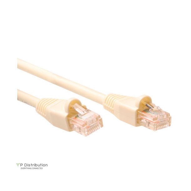 ACT Ivory 1 meter U/UTP CAT5E patch cable snagless with RJ45 connectors