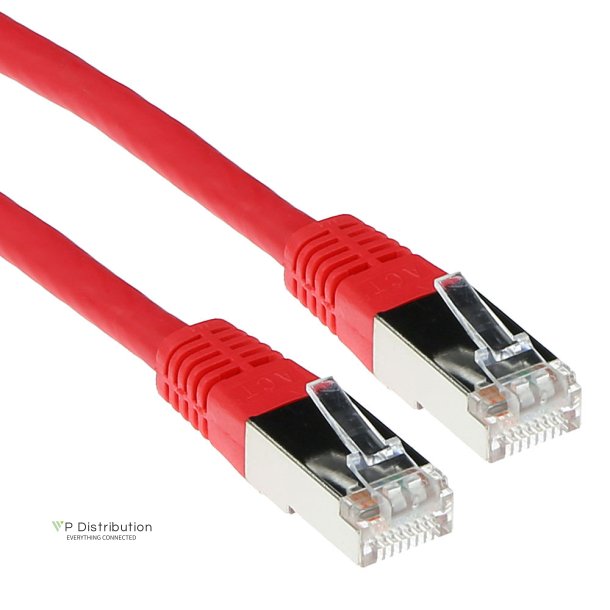 ACT Red 0.5 meter F/UTP CAT5E patch cable with RJ45 connectors