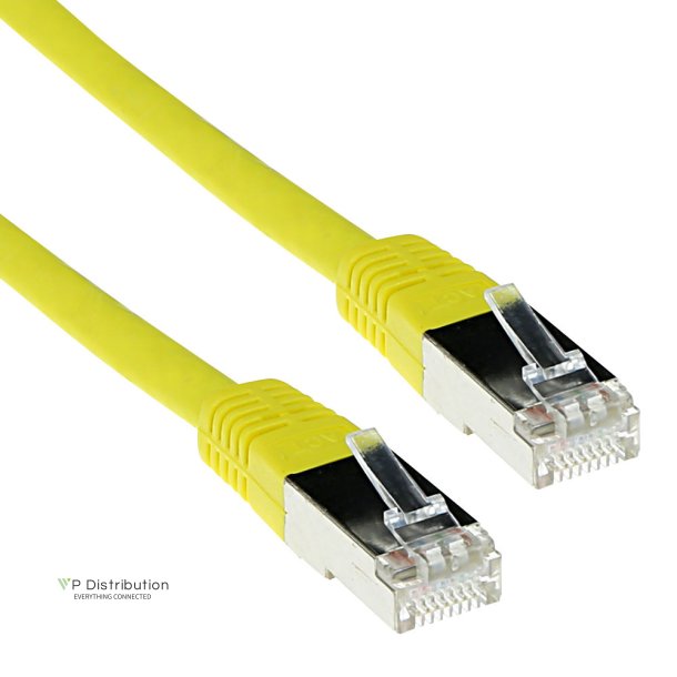 ACT Yellow 0.5 meter F/UTP CAT5E patch cable with RJ45 connectors