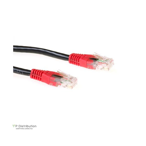 ACT Black 0.5 meter U/UTP CAT6 patch cable cross with RJ45 connectors