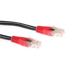 ACT Black 1 meter U/UTP CAT6 patch cable cross with RJ45 connectors