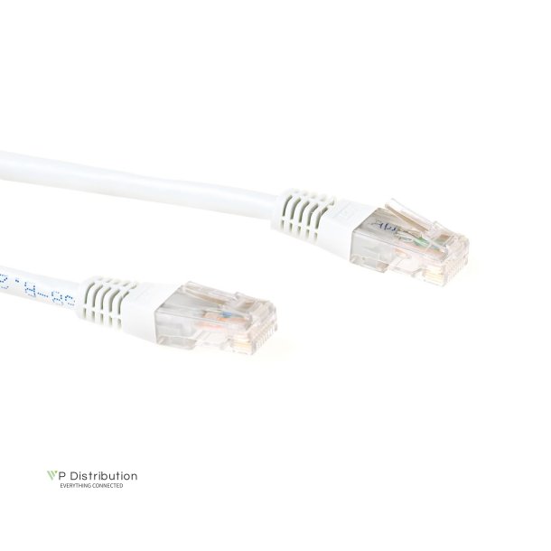 ACT White 0.5 meter LSZH U/UTP CAT6 patch cable with RJ45 connectors