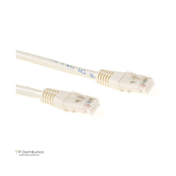 ACT Ivory 25 meter U/UTP CAT6 patch cable with RJ45 connectors