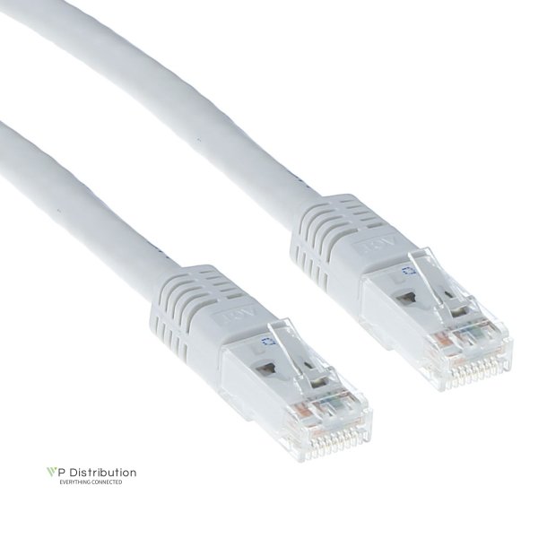 ACT White 1 meter U/UTP CAT6A patch cable with RJ45 connectors