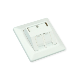 ROLINE Desktop Type 2-Port Face Plate W/ Duct Cap, RAL9010