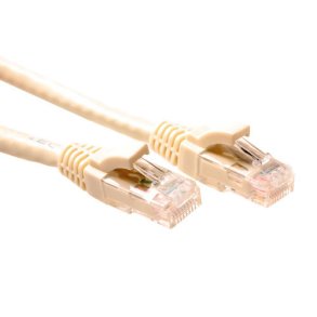 ACT Ivory 2 meter U/UTP CAT5E patch cable component level with RJ45 connectors