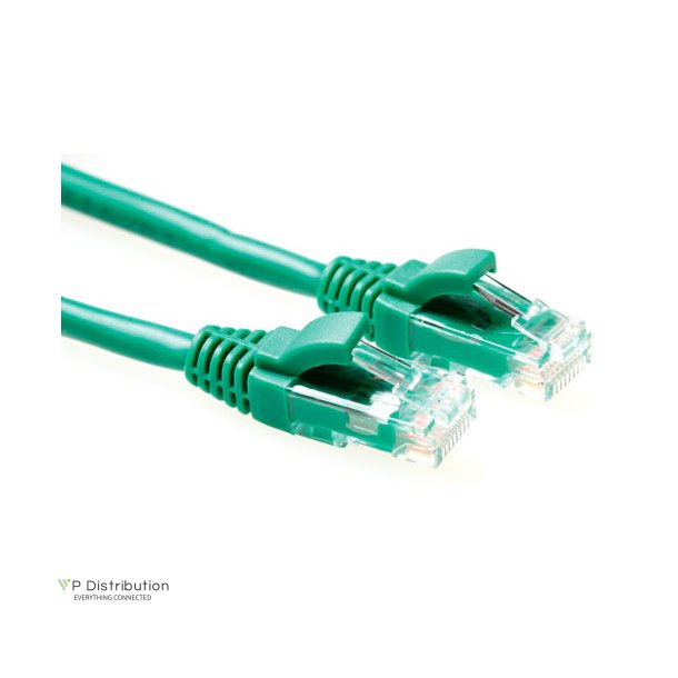 ACT Green 0.5 meter U/UTP CAT5E patch cable component level with RJ45 connectors