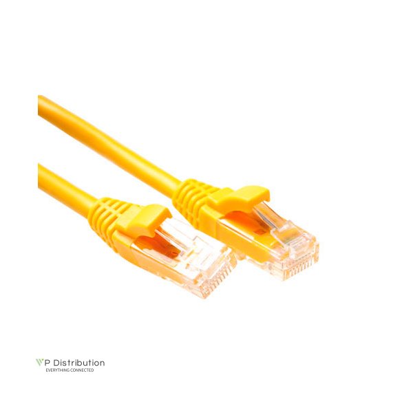 ACT Yellow 0.5 meter U/UTP CAT5E patch cable component level with RJ45 connectors