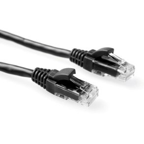 ACT Black 2 meter U/UTP CAT6 patch cable component level with RJ45 connectors