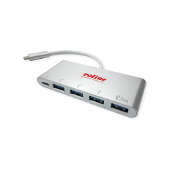 ROLINE USB3.2 Gen1 Hub, 4 Ports, Type C Connection, with Power Supply (PD)