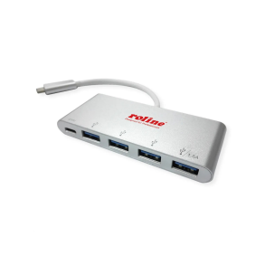 ROLINE USB3.2 Gen1 Hub, 4 Ports, Type C Connection, with Power Supply (PD)